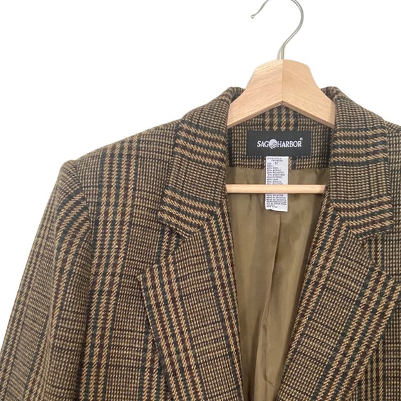 Vintage | Wool Blend Plaid Blazer - Picture 4 of 12